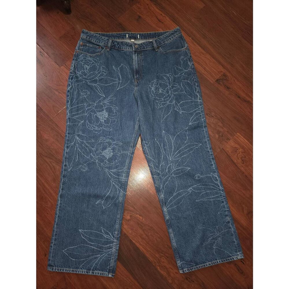 Abercrombie and Fitch Floral Wide Leg Jeans